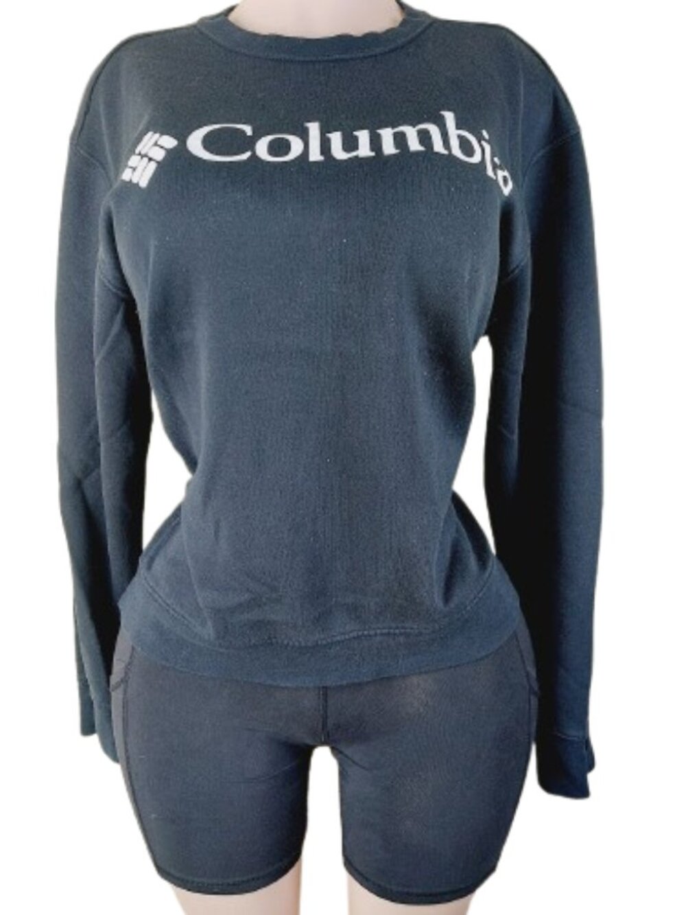 Columbia Women's Black Long Sleeve Trek Crewneck Pullover Sweatshirt Size L
